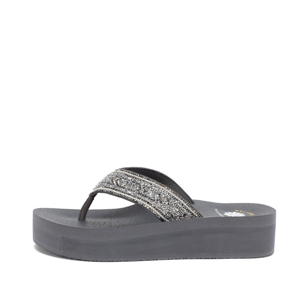 Yellow box Balat Flatform Sandal GENUINE LEATHER STRAP COLOR GRAY NEW IN BOX